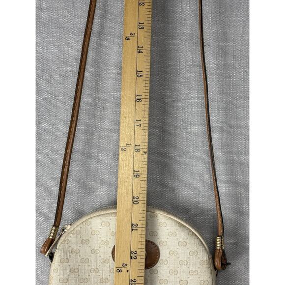 Vintage Gucci GG Supreme Monogram Crossbody Bag Leather Trim Italy Authentic - Picture 11 of 11